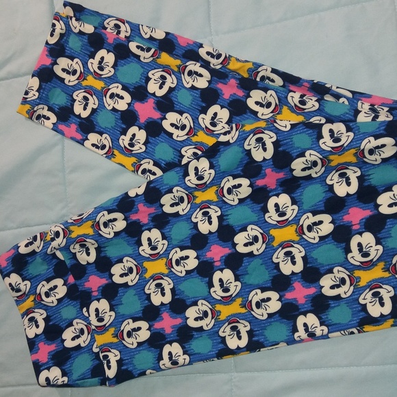 LuLaRoe Pants - NWOT OS Mickey Prism Leggings